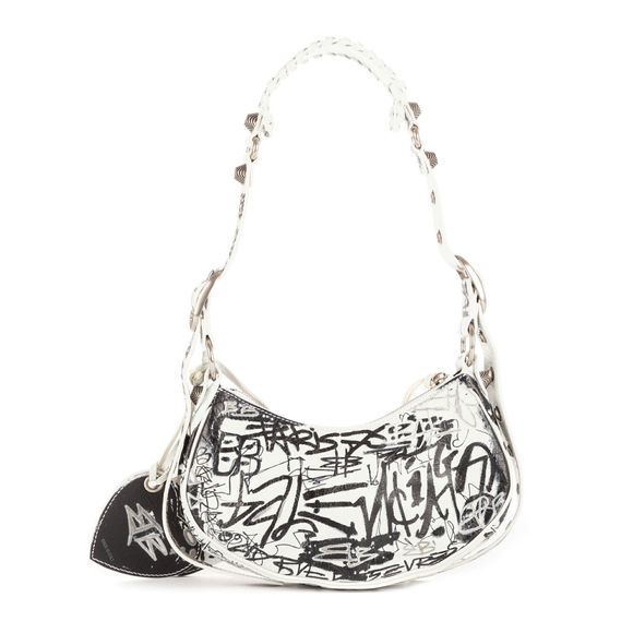 Balenciagaxs Le Cagole White Graffiti Calfskin N - Picture 4 of 10